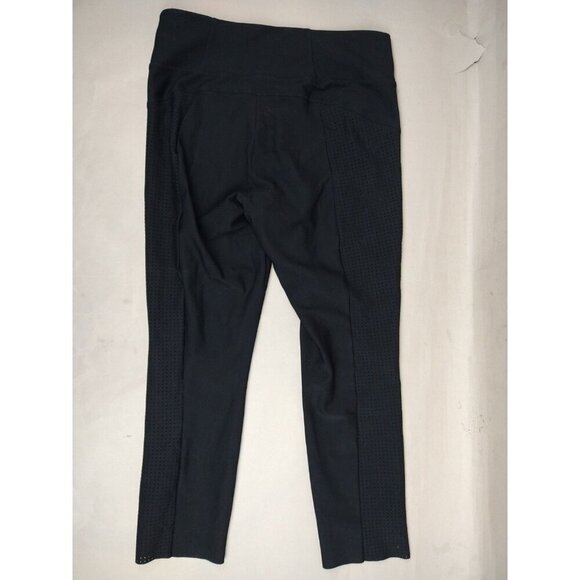 Athleta Mercurial Crop Flare Pants Women's Medium Black Stretch Nylon Mesh - Picture 10 of 14